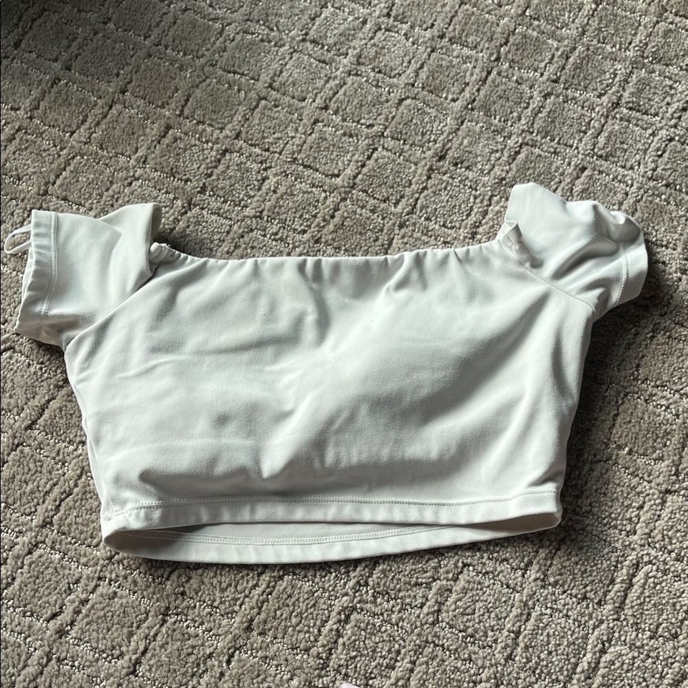 Elegant White Off-Shoulder Crop Top